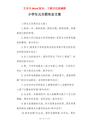 小学生元旦联欢会文案.docx