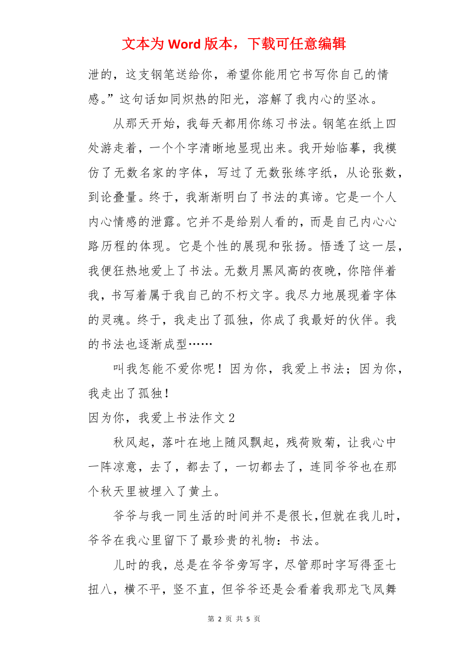 因为你我爱上书法作文.docx_第2页