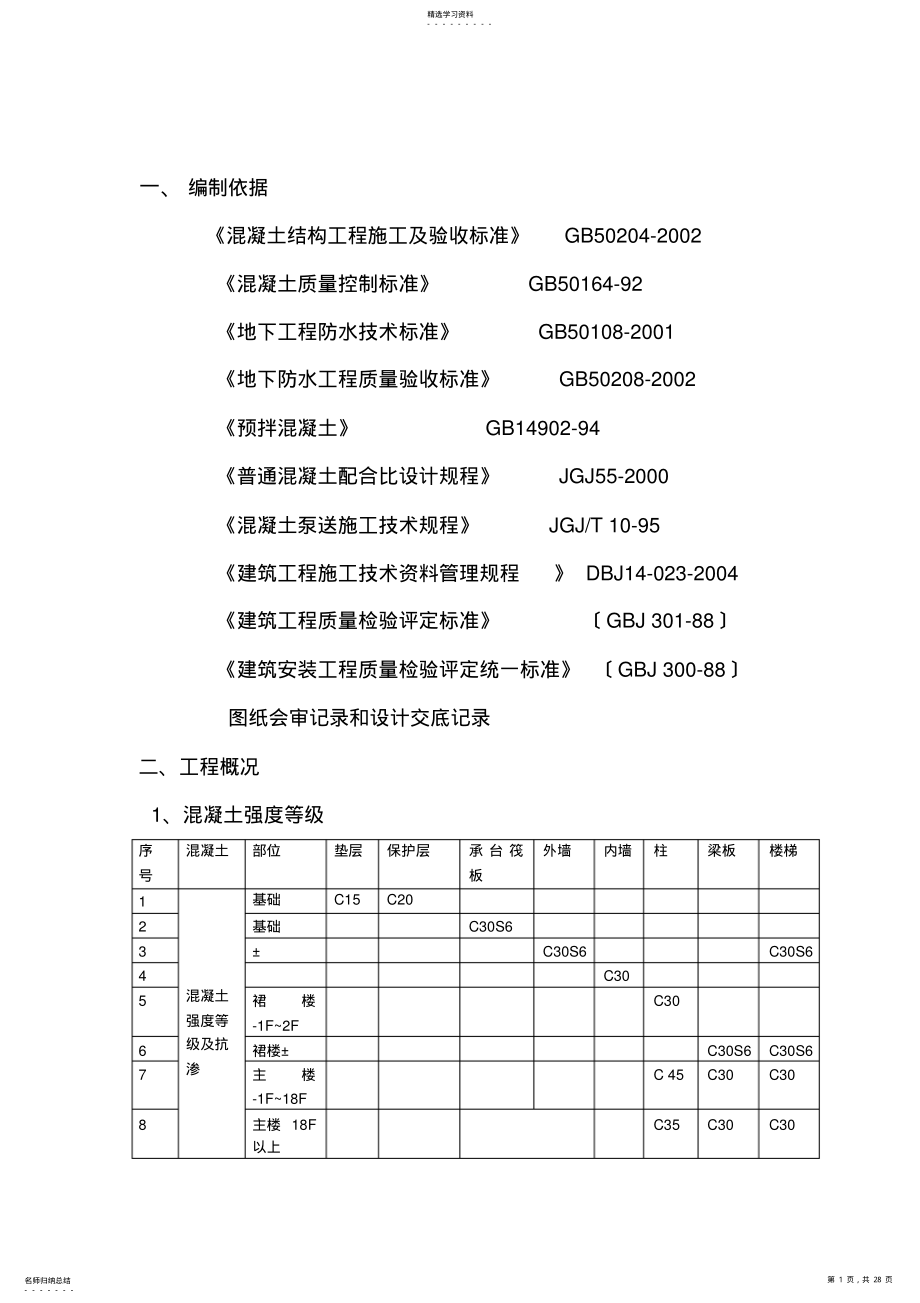 2022年混凝土施工方案 2.pdf_第1页