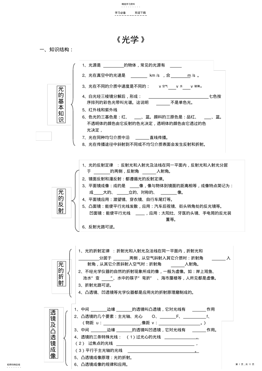 2022年中考物理光学专题复习 .pdf_第1页