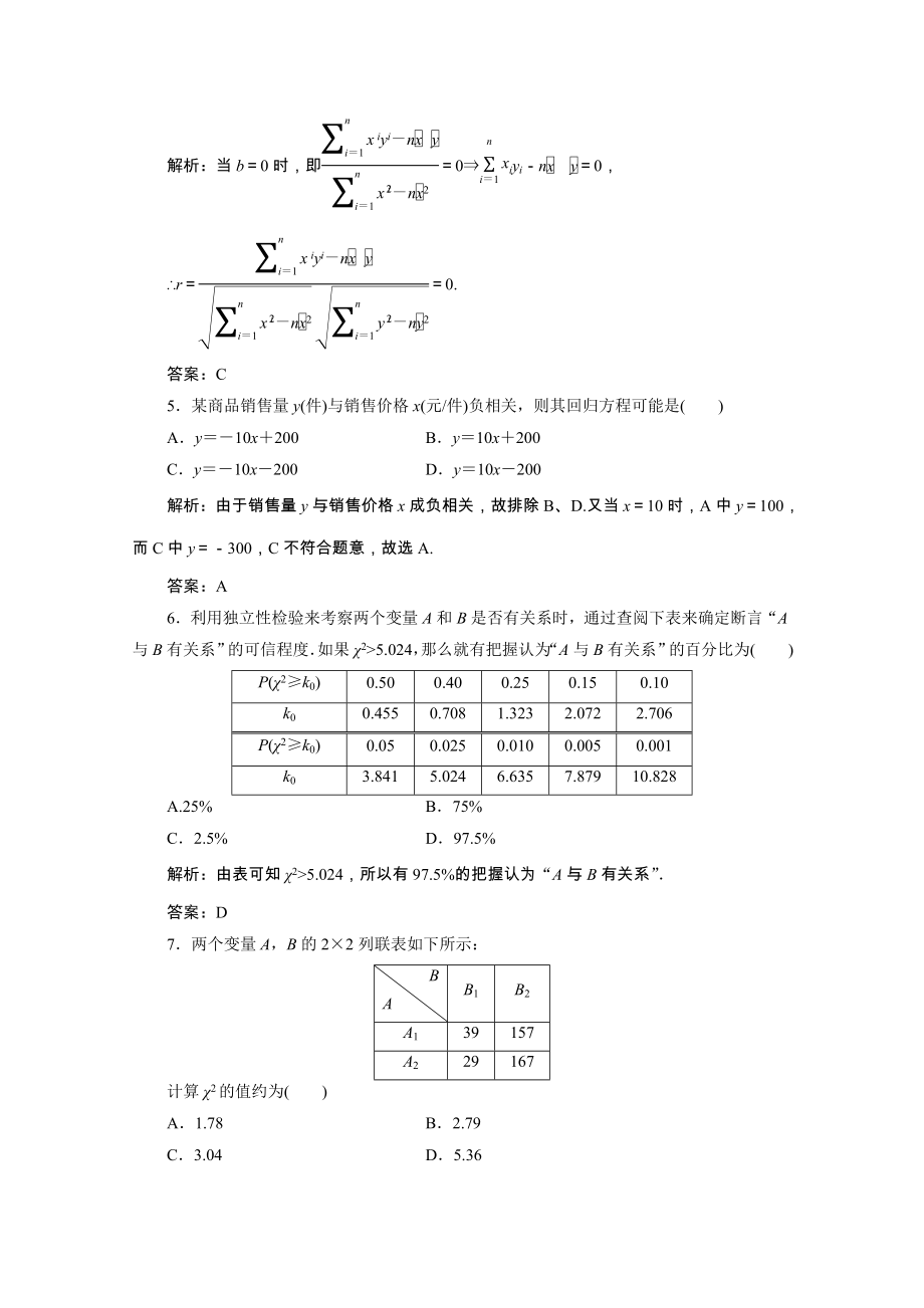 2021_2021学年高中数学第三章统计案例章末优化总结课后作业含解析北师大版选修2_.doc_第2页