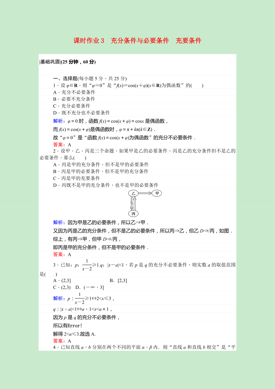 2021_2021学年高中数学第一章常用逻辑用语1.2.1_2充分条件与必要条件充要条件课时作业含解析新人教A版选修2_.doc_第1页