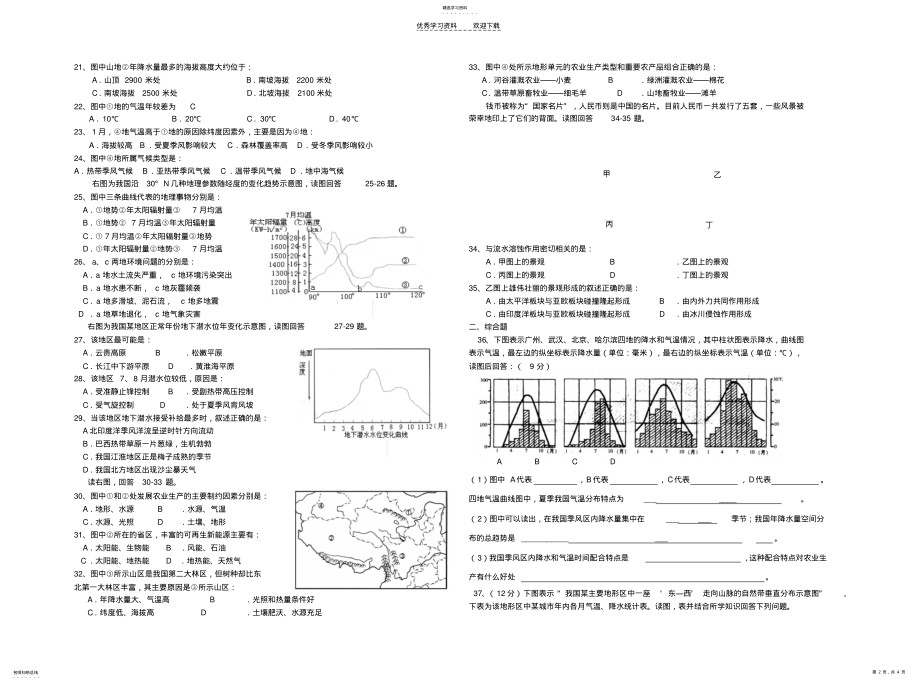 2022年中国的气候练习题 .pdf_第2页