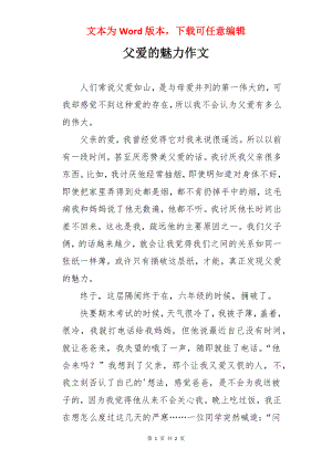 父爱的魅力作文.docx