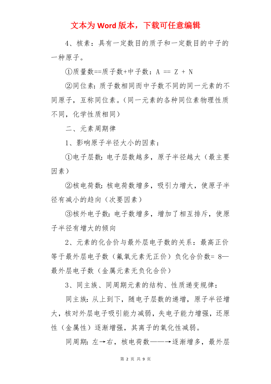 高中一年级化学知识点总结.docx_第2页