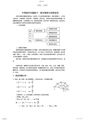 2022年中考数学专题复习数学猜想与规律发现 2.pdf