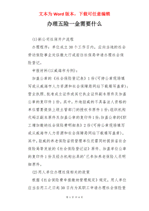 办理五险一金需要什么.docx