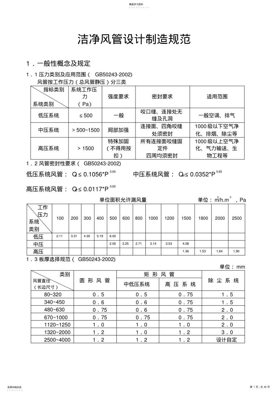 2022年洁净风管设计标准 .pdf_第1页