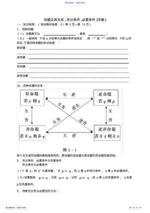 2022年东北师大附属中学高三第一轮复习导学案--命题及其关系充分条件必要条件B .pdf