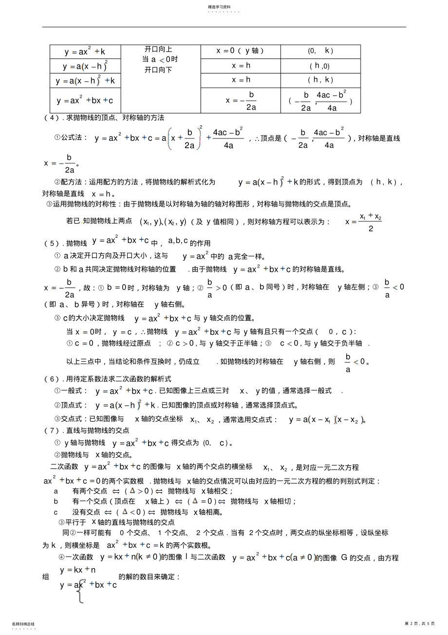 2022年中考数学知识点总结中考数学常用公式及性质北师大版 .pdf_第2页