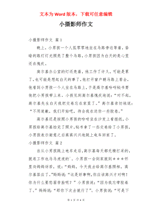 小摄影师作文.docx