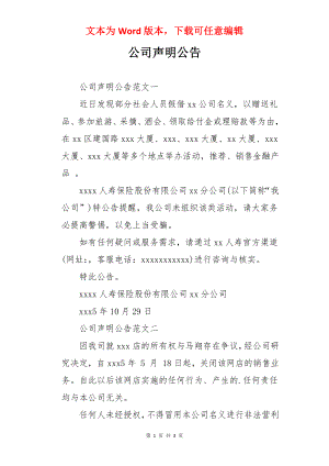 公司声明公告.docx