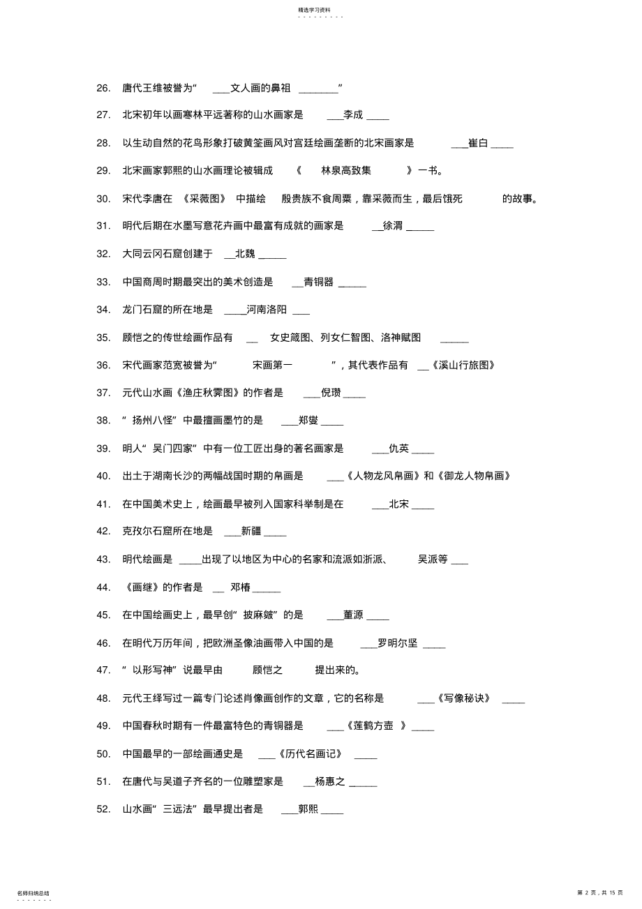 2022年中国美术史试题及答案 .pdf_第2页