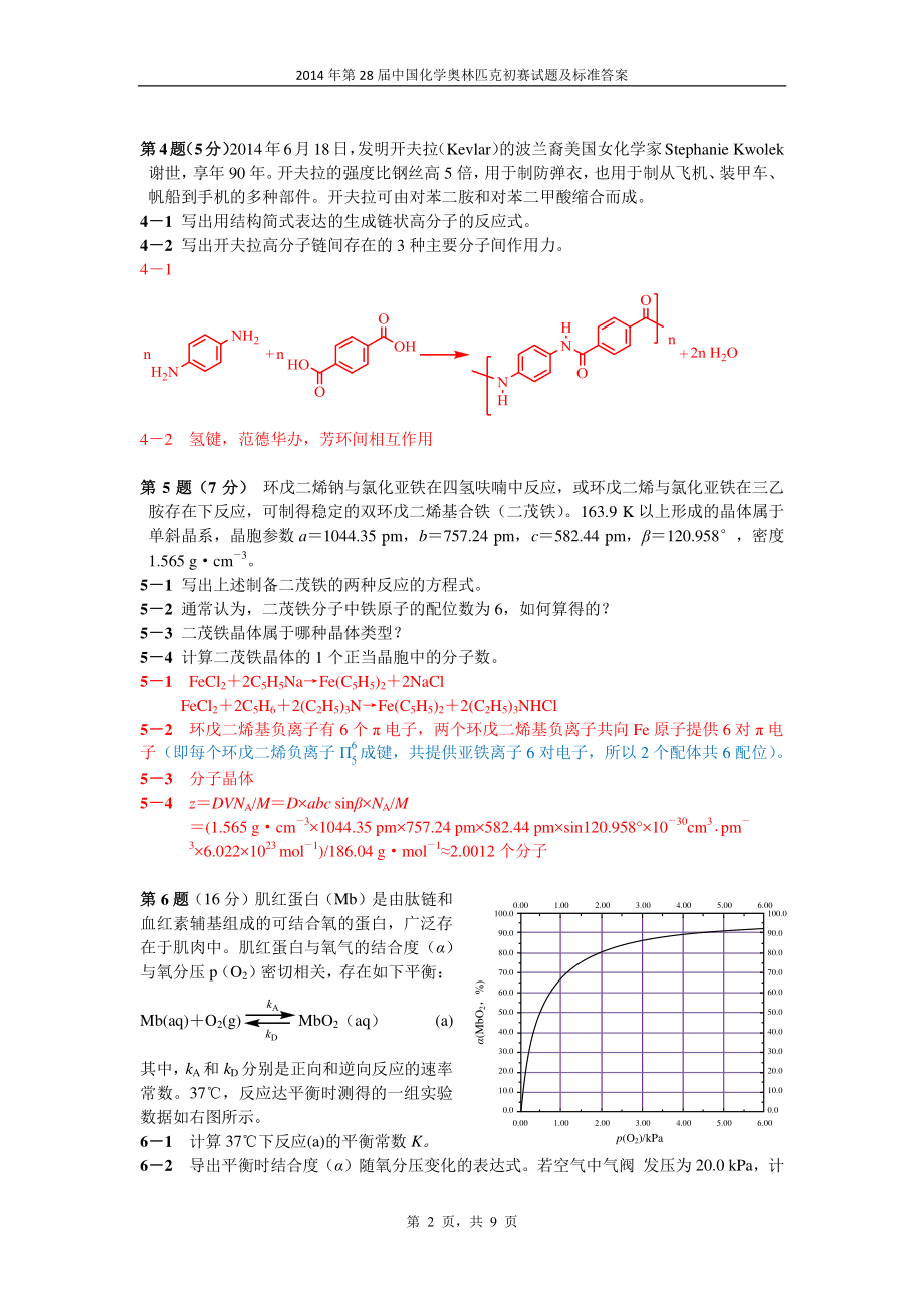 2014年第28届全国高中化学奥林匹克竞赛初赛试题.pdf_第2页