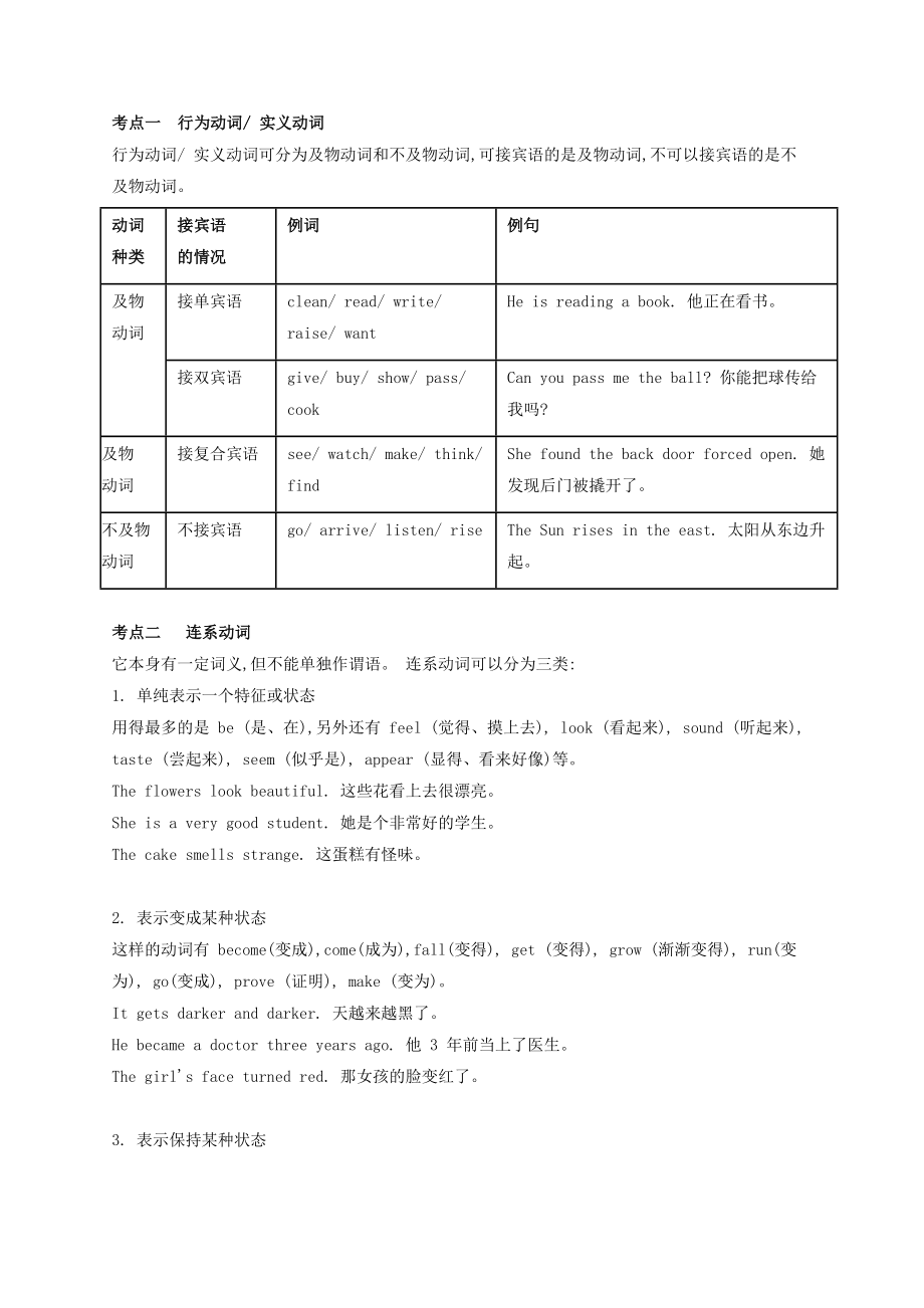 2021年中考英语基础语法专题练习动词的种类含解析.docx_第2页