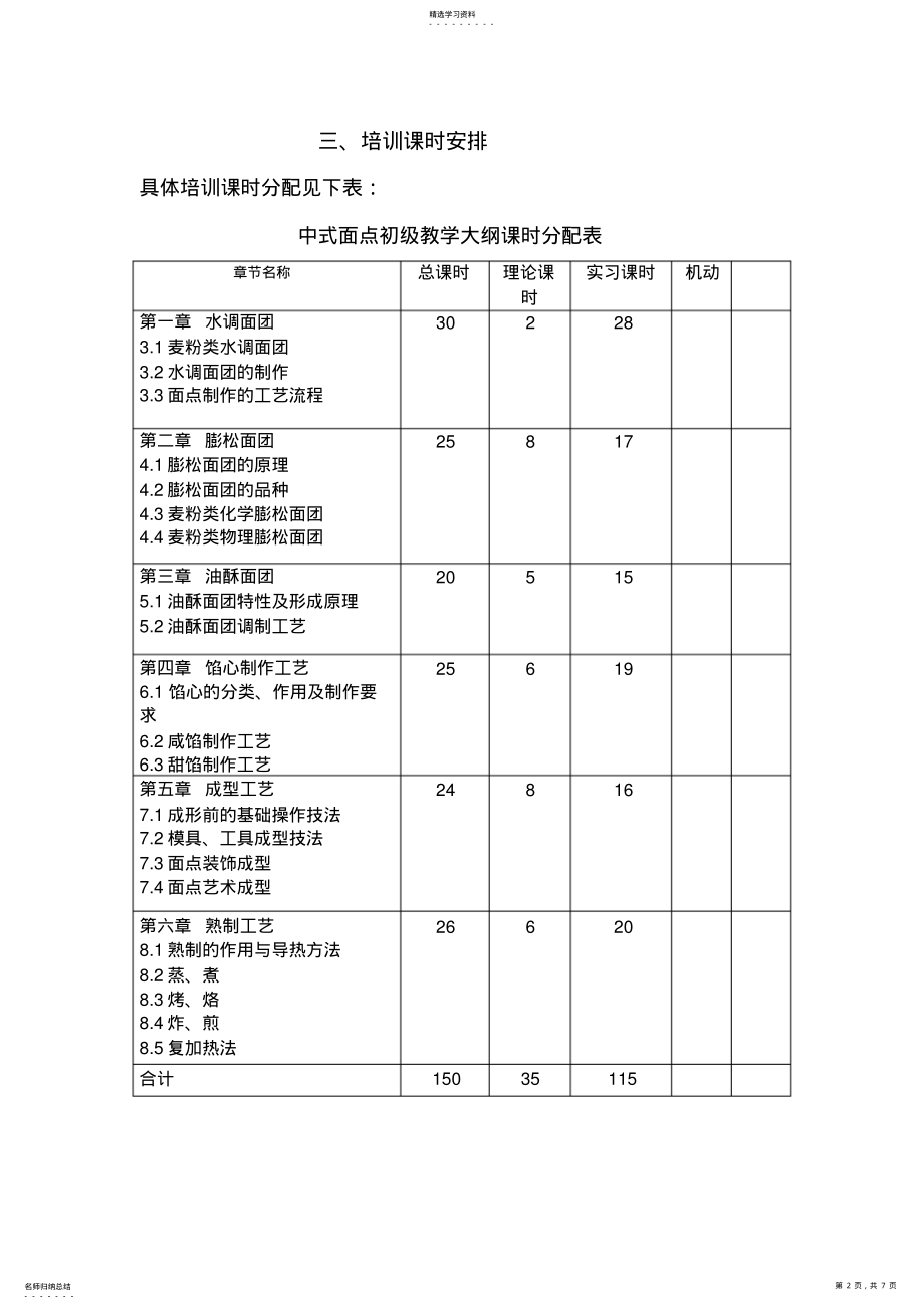 2022年中式面点师中级教学计划与教学大纲 .pdf_第2页