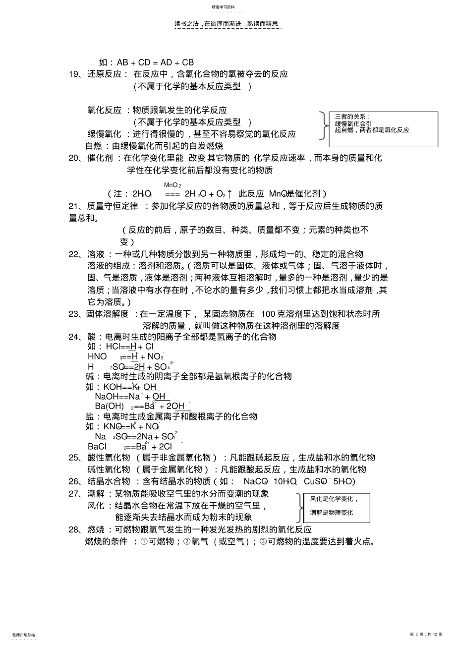 2022年中考化学知识归纳 .pdf_第2页