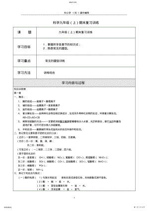 2022年浙教版科学九年级上期末复习 .pdf