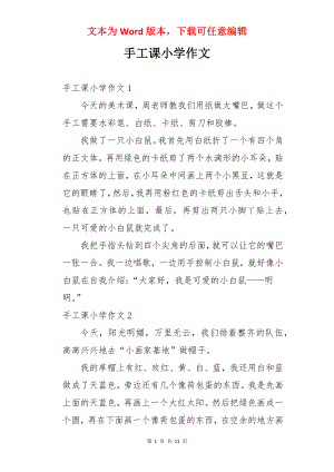 手工课小学作文.docx