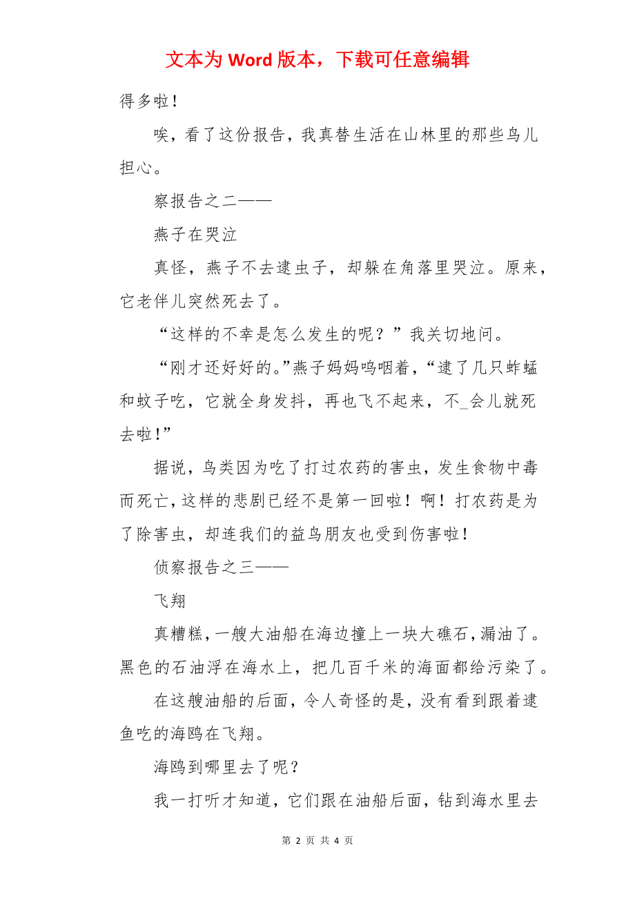 鸟儿的侦察报告作文.docx_第2页