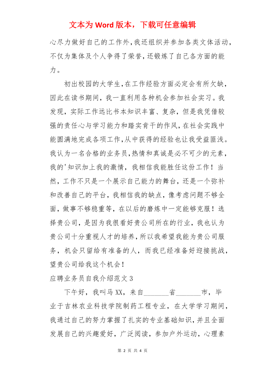 应聘业务员自我介绍.docx_第2页