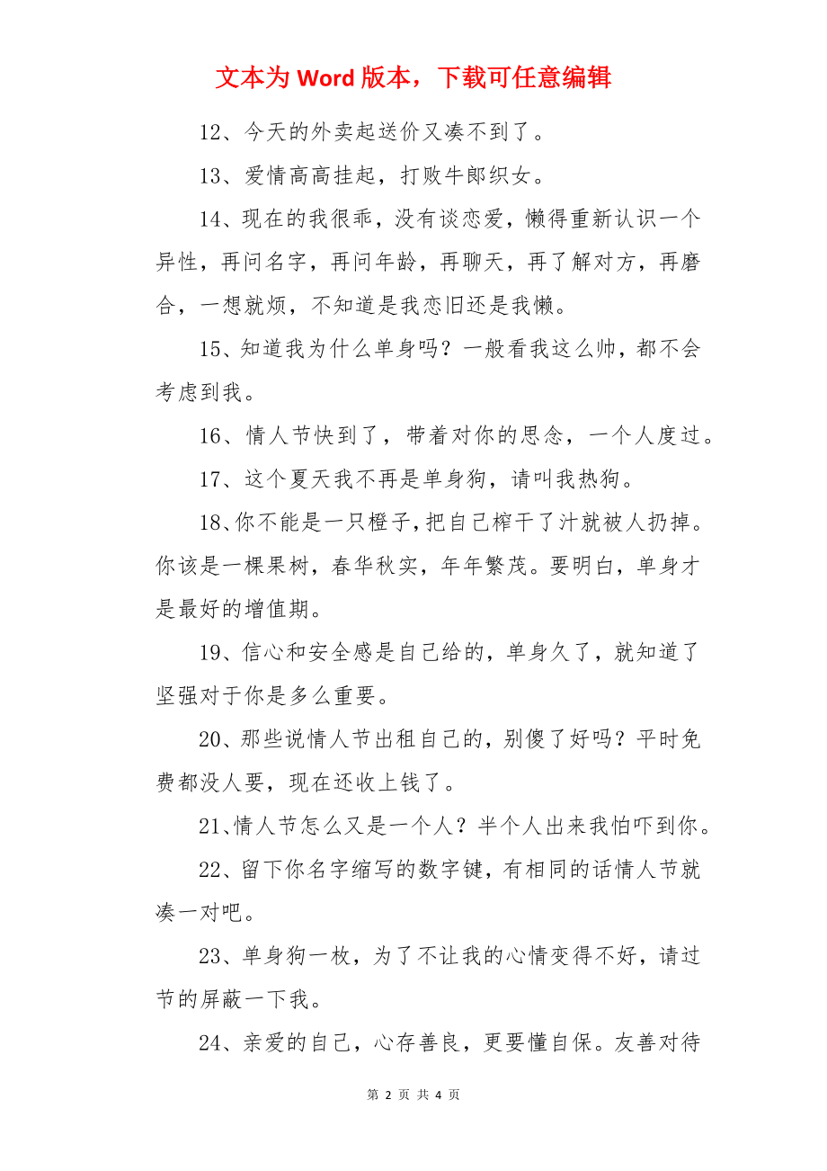 2022单身情人节文案.docx_第2页