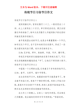 传统节日习俗节日作文.docx