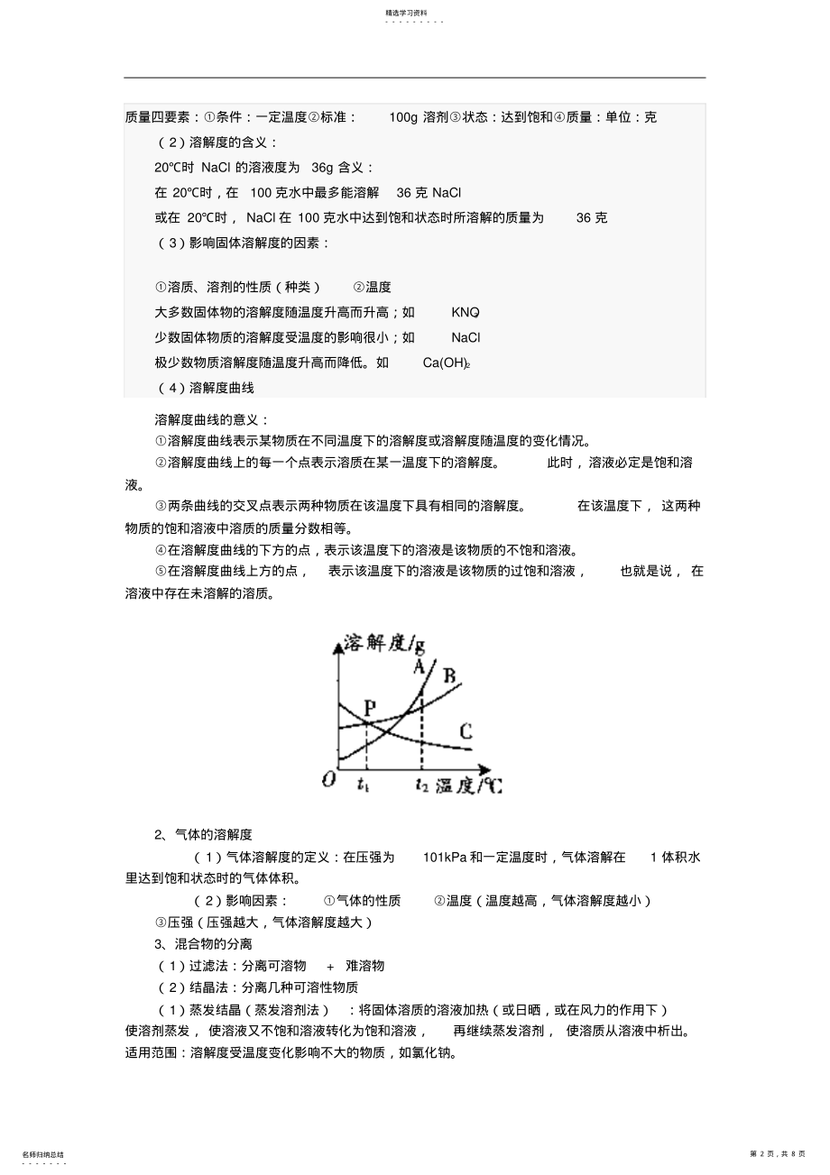 2022年溶液知识点综合复习 .pdf_第2页