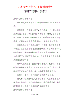 清明节记事小学作文.docx