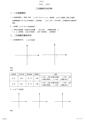 2022年中考数学复习专题二次函数知识点归纳 .pdf