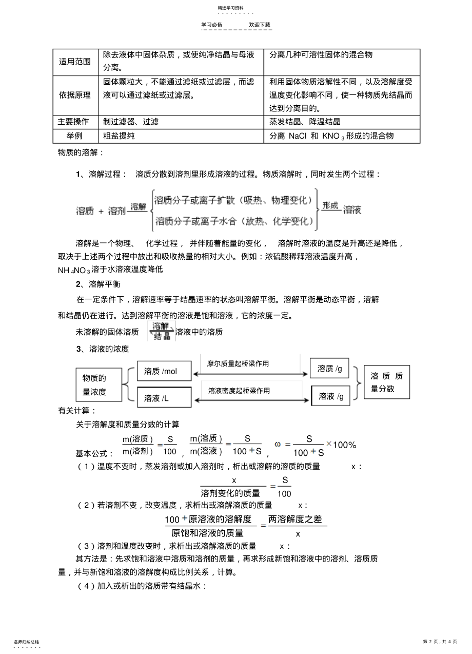 2022年溶解度溶液浓度教案 .pdf_第2页