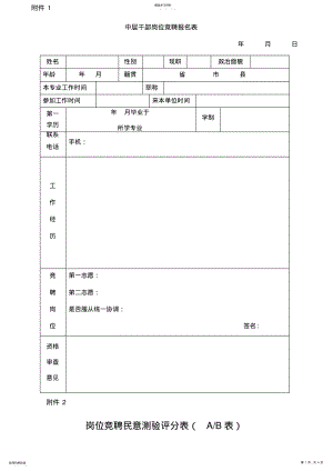 2022年中层干部岗位竞聘报名表、评分表和评分标准 .pdf