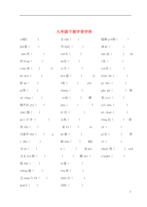 2021中考语文复习资料 字音字形 九下 拼音练习.doc