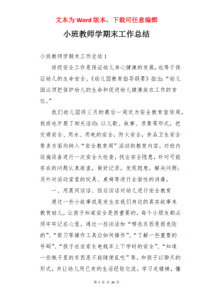 小班教师学期末工作总结.docx