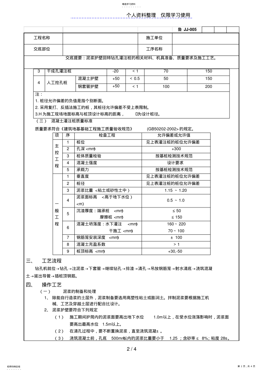 2022年泥浆护壁回转钻孔灌注桩技术交底1 .pdf_第2页