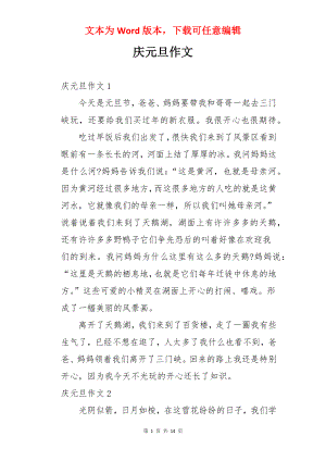 庆元旦作文.docx