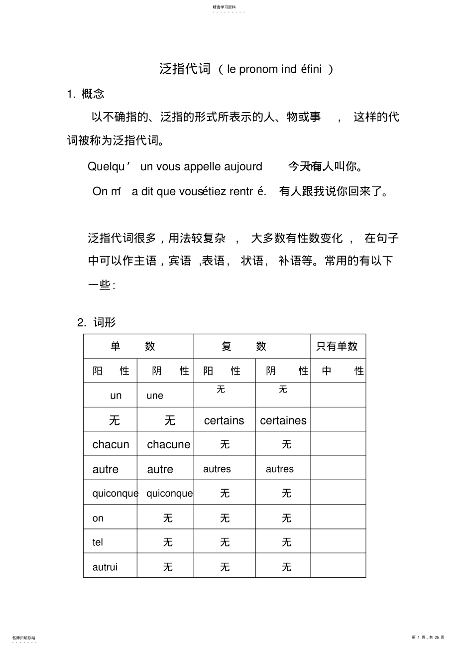 2022年法语!泛指代词 .pdf_第1页