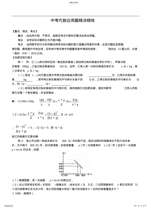 2022年中考代数应用题精讲精练 .pdf