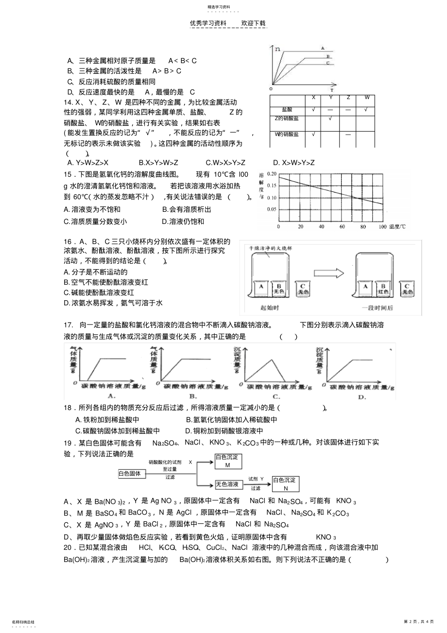 2022年中考化学模拟试卷五-学生版 .pdf_第2页