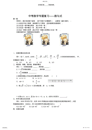 2022年中考数学专题复习数与式 .pdf