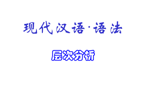 现代汉语·语法·3(层次分析)ppt课件.ppt