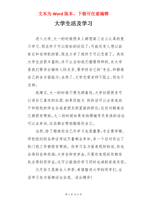 大学生活及学习.docx