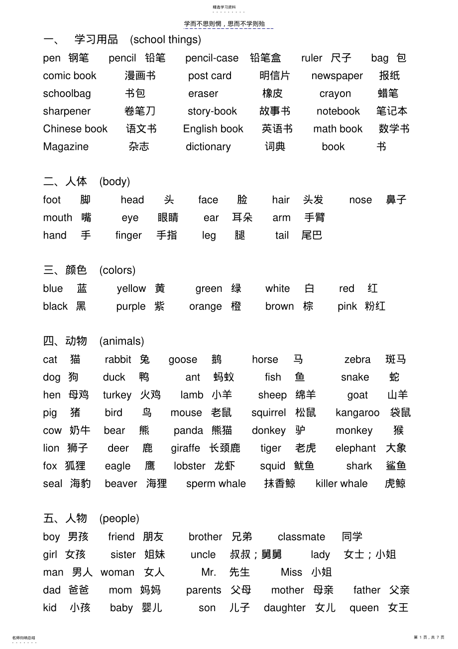 2022年中考必备英语单词分类 .pdf_第1页