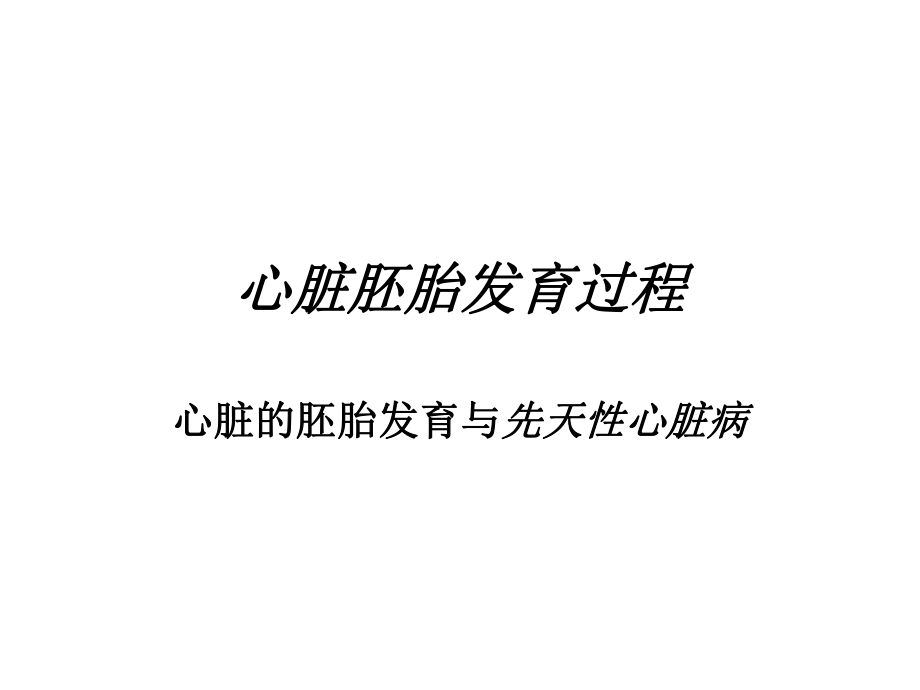 心脏胚胎发育过程ppt课件.ppt_第1页