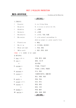 2021_2022学年新教材高中英语UNIT2WILDLIFEPROTECTION预习新知早知道学案含解析新人教版必修第二册.doc