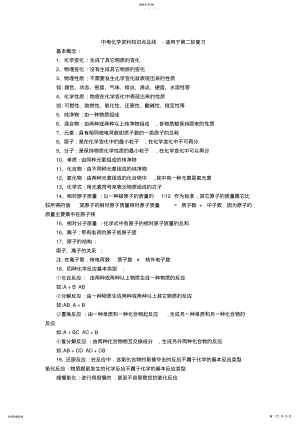 2022年中考化学资料知识点总结-适用于第二轮复习时提问 .pdf