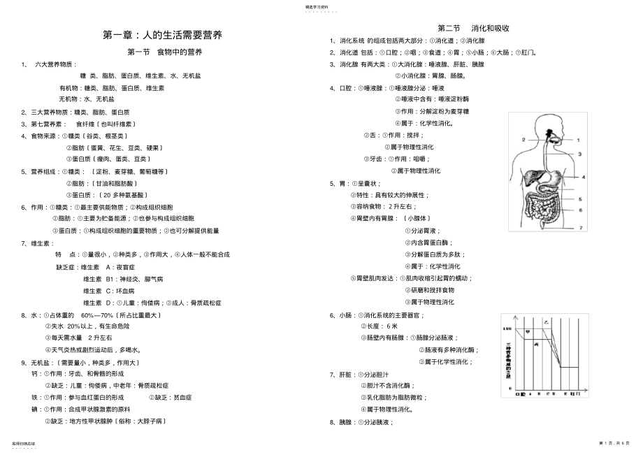 2022年济南版七年级下册生物期末复习提纲 .pdf_第1页