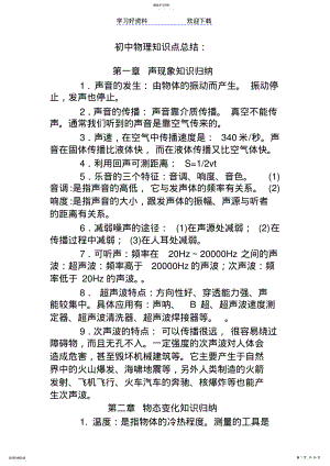 2022年中考物理知识点 .pdf