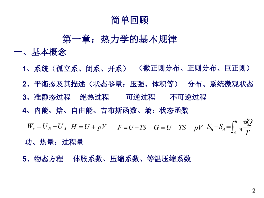 热力学与统计物理汪志诚第五版期末总复习ppt课件.ppt_第2页