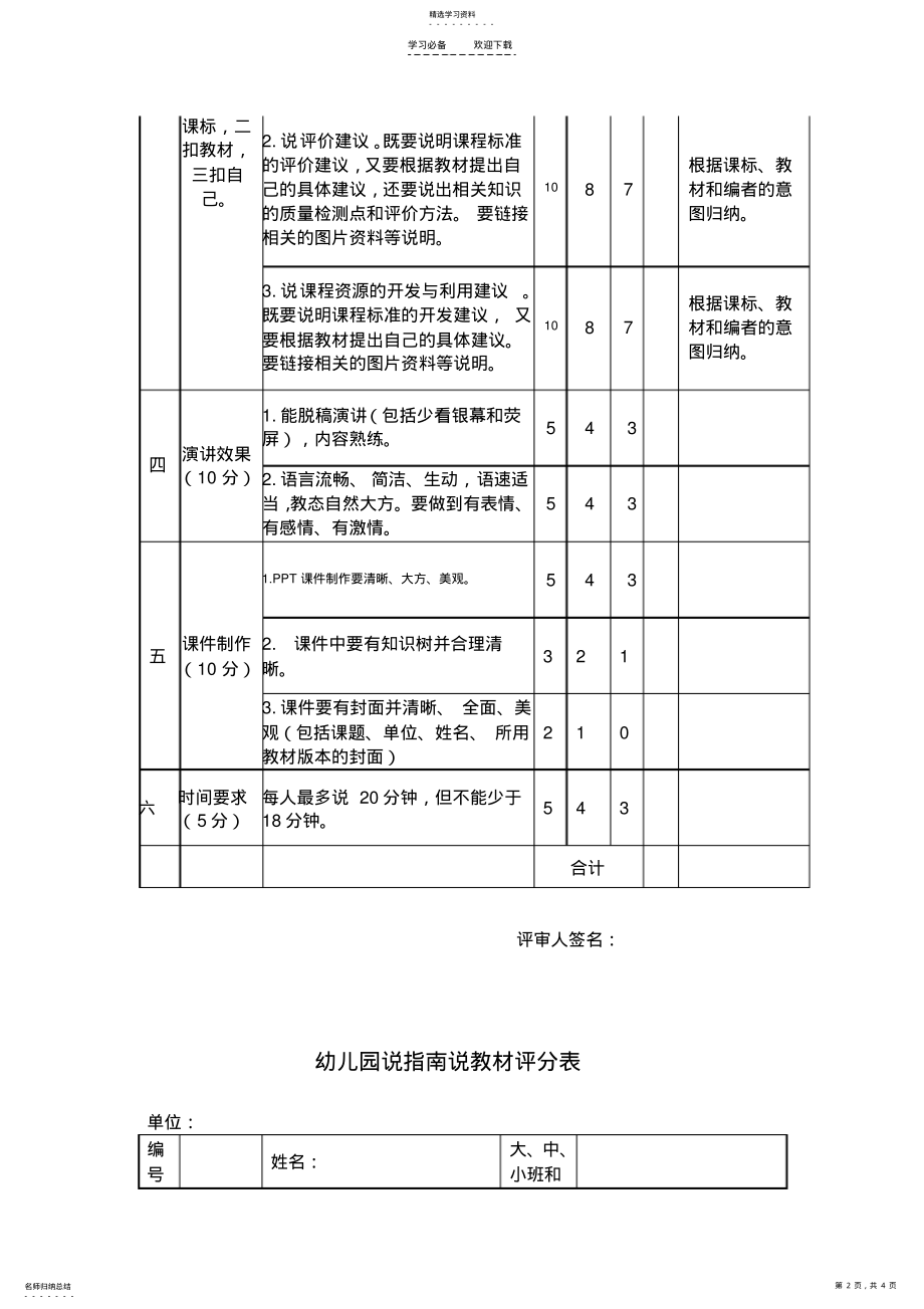 2022年中小学说课标说教材评分表 .pdf_第2页